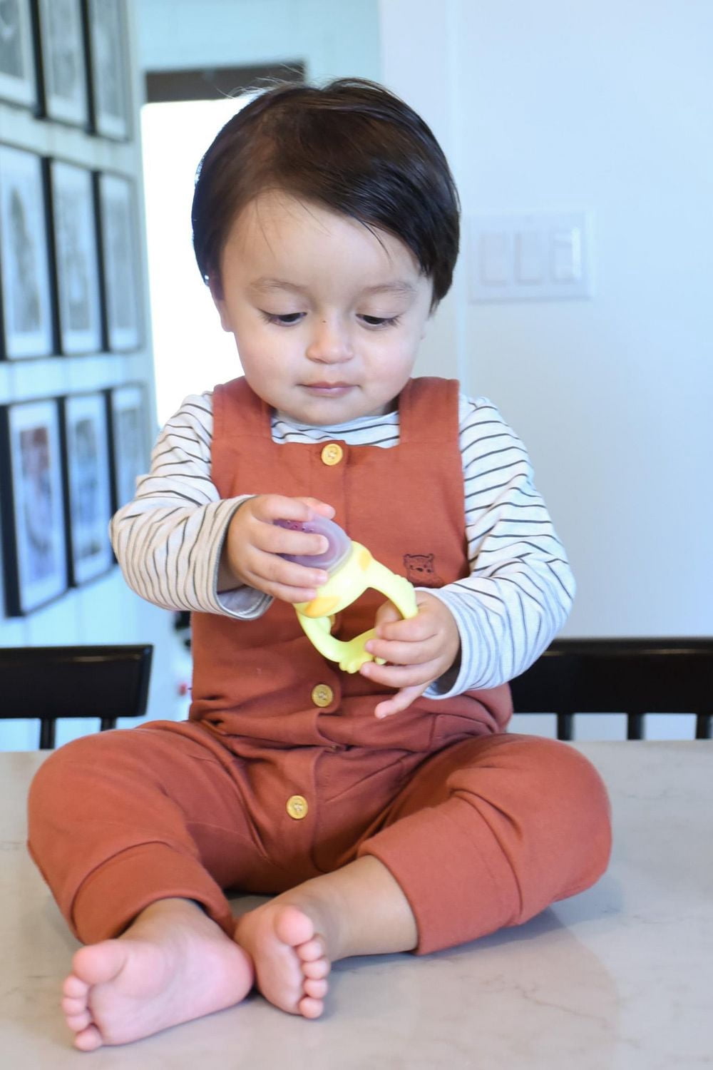 Melii Distributeur d'aliments frais et anneau de dentition Melii en silicone en forme de canard pour bébé - Age 6m+