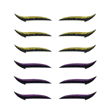 Langgg Eyeliner Sticker Reusable Double Eyelid Glitter Line Strip Eye Makeup for Party Cosplay Nightclub, Yellow Purple