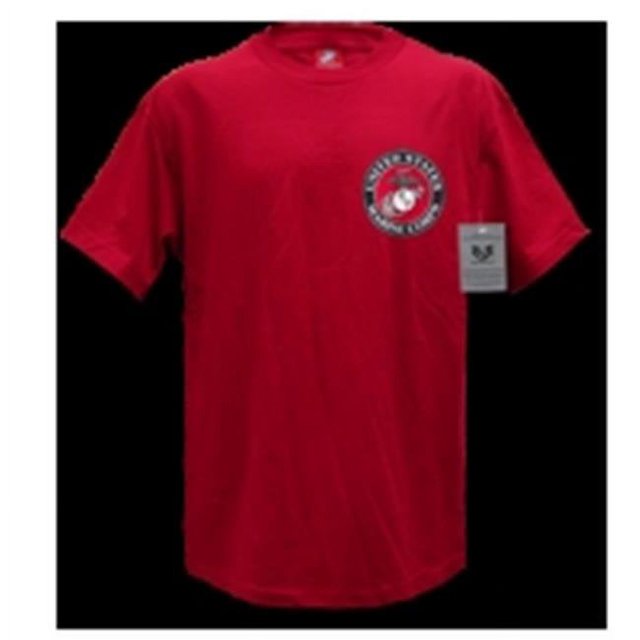 Rapid Dominance S26-MCE-CAR-05 Basic Military T-Shirt- Marine Emb- Cardinal- 2X