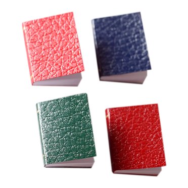 Dollhouse Book Set Colored 4PCS Mini 1:12 Miniature Book Dollhouse Decoration