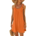 thumbnail image 2 of EQWLJWE Longue Robe pour Femmes Robe de Plage pour Femmes Paréo de Bikini Tenue de Plage Décontractée Vacances Courte Été Robes à Col Licou, 2 of 5