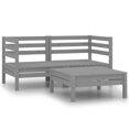 thumbnail image 1 of vidaXL 3 Piece Garden Lounge Set Solid Pinewood Grey, 1 of 5