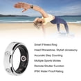 thumbnail image 4 of Sports Tracker Ring, Inlaid Rhinestone Stainless Steel IP68 Water Proof Comfortable Wear Smart Finger Ring  for Daily Life Work Size 6 16.85mm / 0.66in,Size 7 17.5mm / 0.69in,Size, 4 of 7