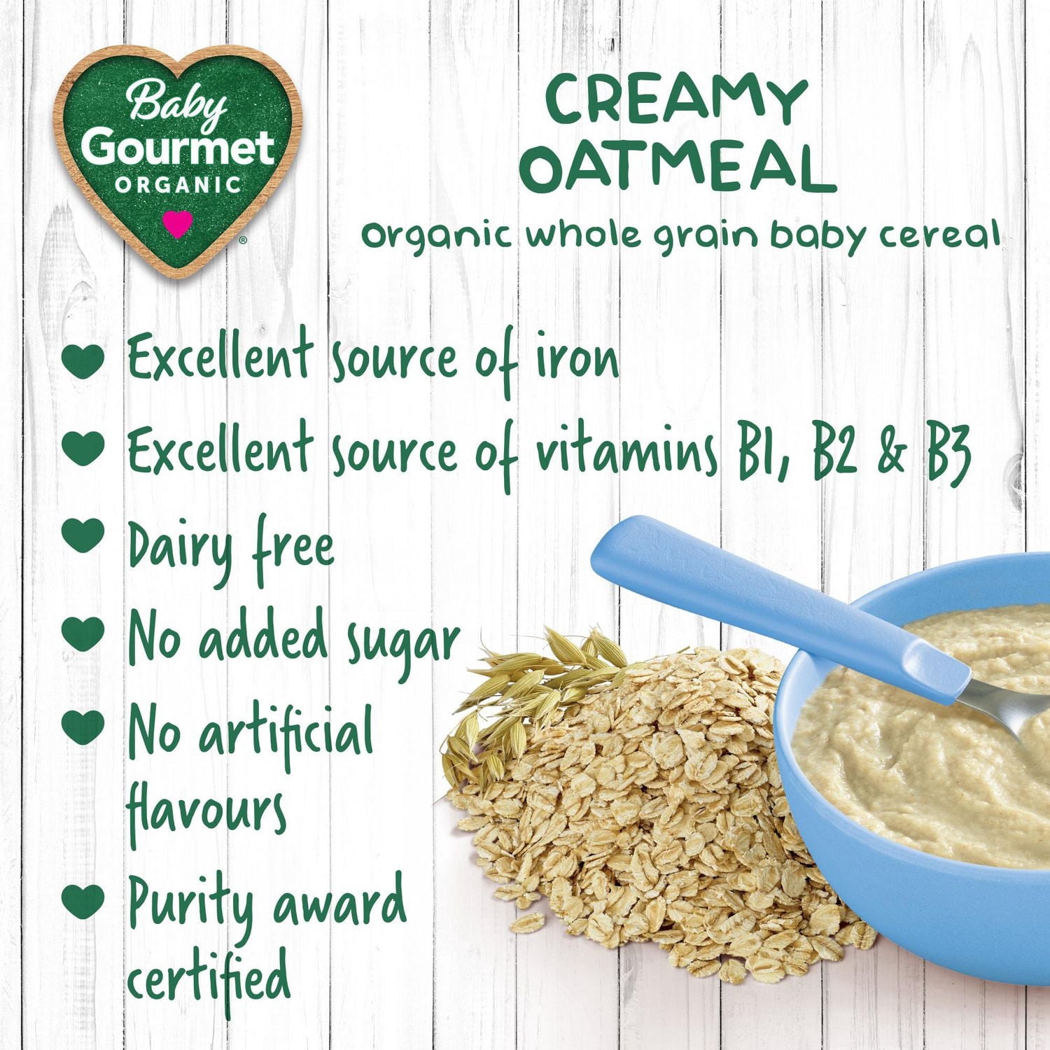 Céréales biologiques aux  gruau crémeux Baby Gourmet