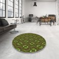 thumbnail image 4 of Ahgly Tapis Rond Lavable en Machine Intérieur Transitionnel Marron, 3 Pieds Rond, 4 of 7