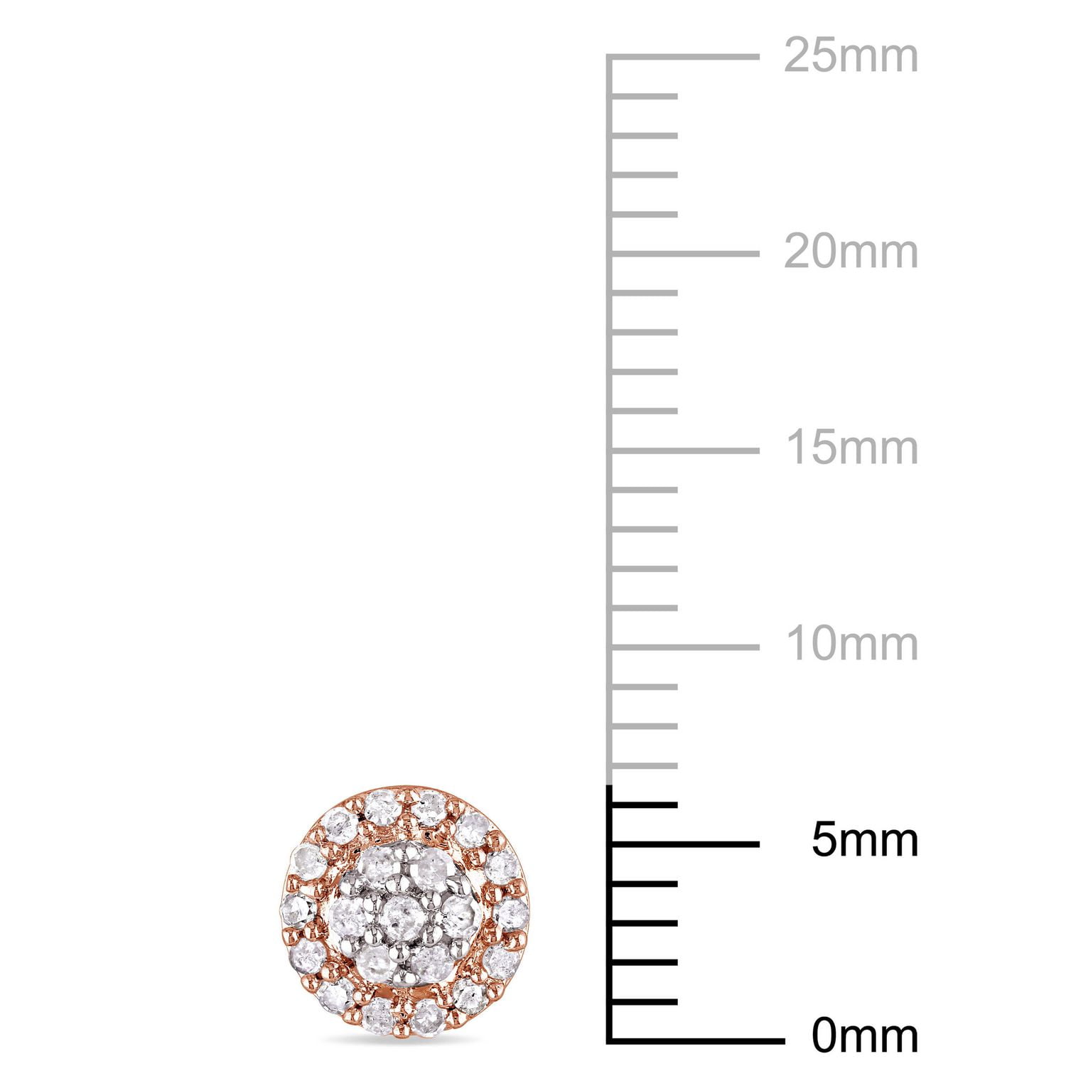 Boucles d'oreille auréoles Miabella avec diamants 1/4 CT poids total en argent sterling double ton