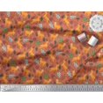 thumbnail image 2 of Soimoi Velvet Fabric Leaves & Reindeer Animal Decor Fabric Printed Yard 58 Inch Wide, 2 of 3