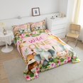 thumbnail image 4 of Erosebridal Cute Elephant Bedding Full Comforter Set, Pink Rose Down Comforter, Cartoon Jungle Animal Decor, Reversible, 4 of 7