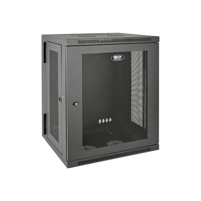 Tripp Lite 15U Wall Mount Rack Enclosure Server Cabinet Hinged Wallmount - Rack cabinet - wall mountable - black - 15U - 19"