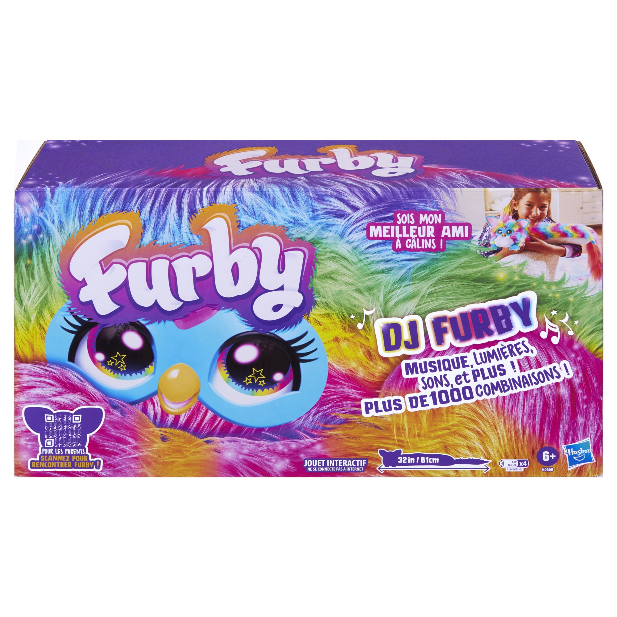 Furby DJ Furby, jouet interactif arc-en-ciel - Version Française