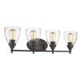 thumbnail image 1 of Elissa Transitional 4 Light Rubbed Bronze Bath Vanity Light Clear Glass - 30 in., 1 of 1