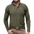 thumbnail image 2 of KIHOUT Chandails pour Hommes à Manches Longues Musclé Robuste Basique Blouse de Couleur Unie T-Shirt à Manches Longues Col Rond Blouses et Chemises AG/M, 2 of 7