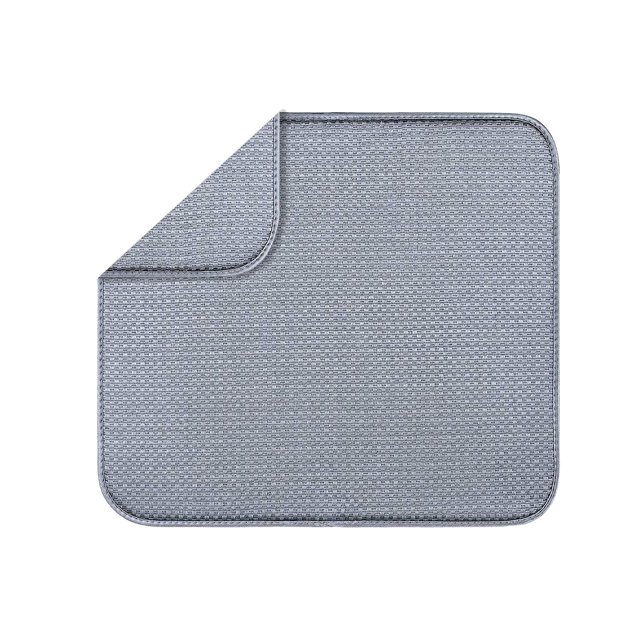 GROWTH TANK Tapis Absorbant pour Sécher la Vaisselle Gris, en polyester avec une surface Texturée. Caractéristiques Incluant une super Absorption, un Séchage Rapide et un design Pliable avec une Boucle de Suspension pour un Rangement Facile. Mesure 41cm x 46cm (16.14 Pouces x 18.11 Pouces). Convient pour Sécher la Verrerie, la Couverts, les Casseroles et les Poêles, Ou comme Napperon de table. Lavable à la Machine.