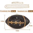 thumbnail image 3 of Sac à Main Football Bling Pochette Strass pour Femmes Sac à Main Ballon en Cristal Sac en Forme de Ballon de Rugby avec Chaîne d'Épaule, 3 of 7