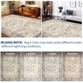 thumbnail image 4 of Hasoo 9' x 12' Vintage Indoor Rug for Living Room Soft Floral Area Rug Non Slip Stain Resistant Beige Carpet, 4 of 6