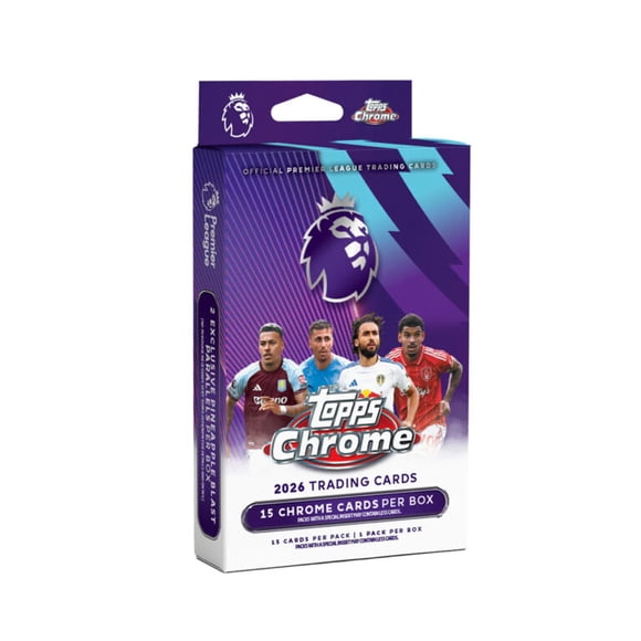 2025-26 Topps Chrome Premier League Cards - Boîte Suspendue (15 Cartes)