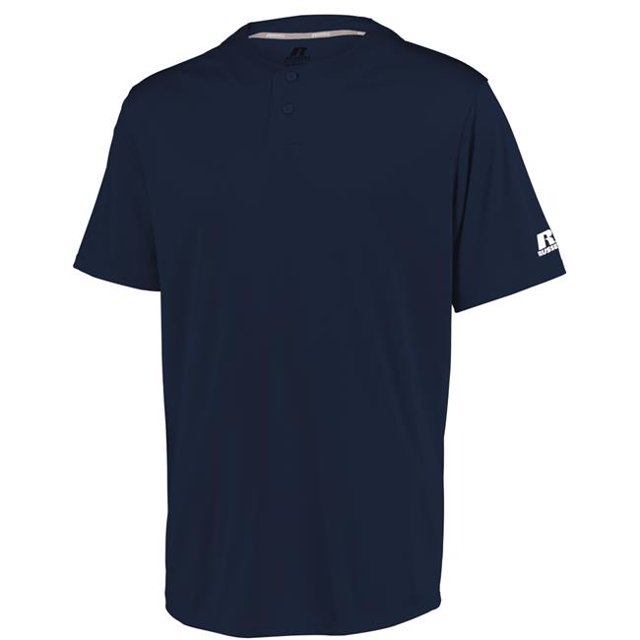 Jersey Uni de Performance pour Adulte à Deux Boutons, Bleu Marine - Moyen