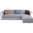 thumbnail image 1 of 2024 L Shape Sofa Slipcover Reversible Sectional Couch Cover Chaise Lounge Cover Furniture Protector Cover Large Size Gray, 1 of 9