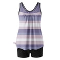 thumbnail image 4 of UPPADA 2 Piece Full Coverage Swimsuits for Women Floral Athleti Crewneck Bathing Suits High Waisted Tummy Control Modest Swimwear Comfy Tankini Top with Shorts Multicolor,Xl, 4 of 6