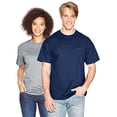 thumbnail image 2 of Hanes Beefy-T Men`s Pocket T-Shirt, XL, Navy, 2 of 3