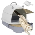 thumbnail image 1 of PawHut Cat Litter Box, Enclosed Kitty Litter Box with Lid, Scoop, Grey, 1 of 10