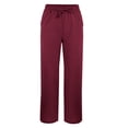 thumbnail image 3 of Women's Casual Linen Pants - High Waist with Side Pockets - Spring/Summer Long Pants, 3 of 4