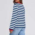 thumbnail image 4 of Womens Tops Striped Crewneck Long Sleeve Color Block Tshirts Fall Casual Loose Comfy Blouse, 4 of 5