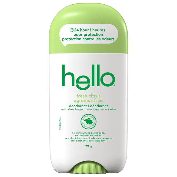 Déodorant sans aluminium hello agrumes frais pour femmes et hommes, bâton de 73 g