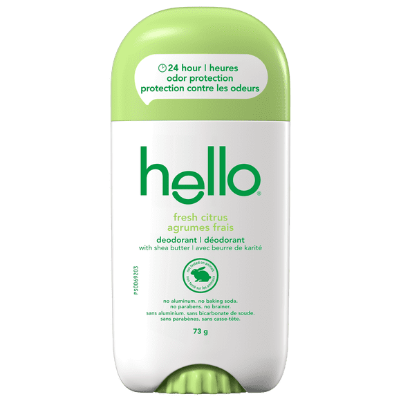 hello Fresh Citrus Aluminum Free Deodorant for Women and Men, 73 g Stick