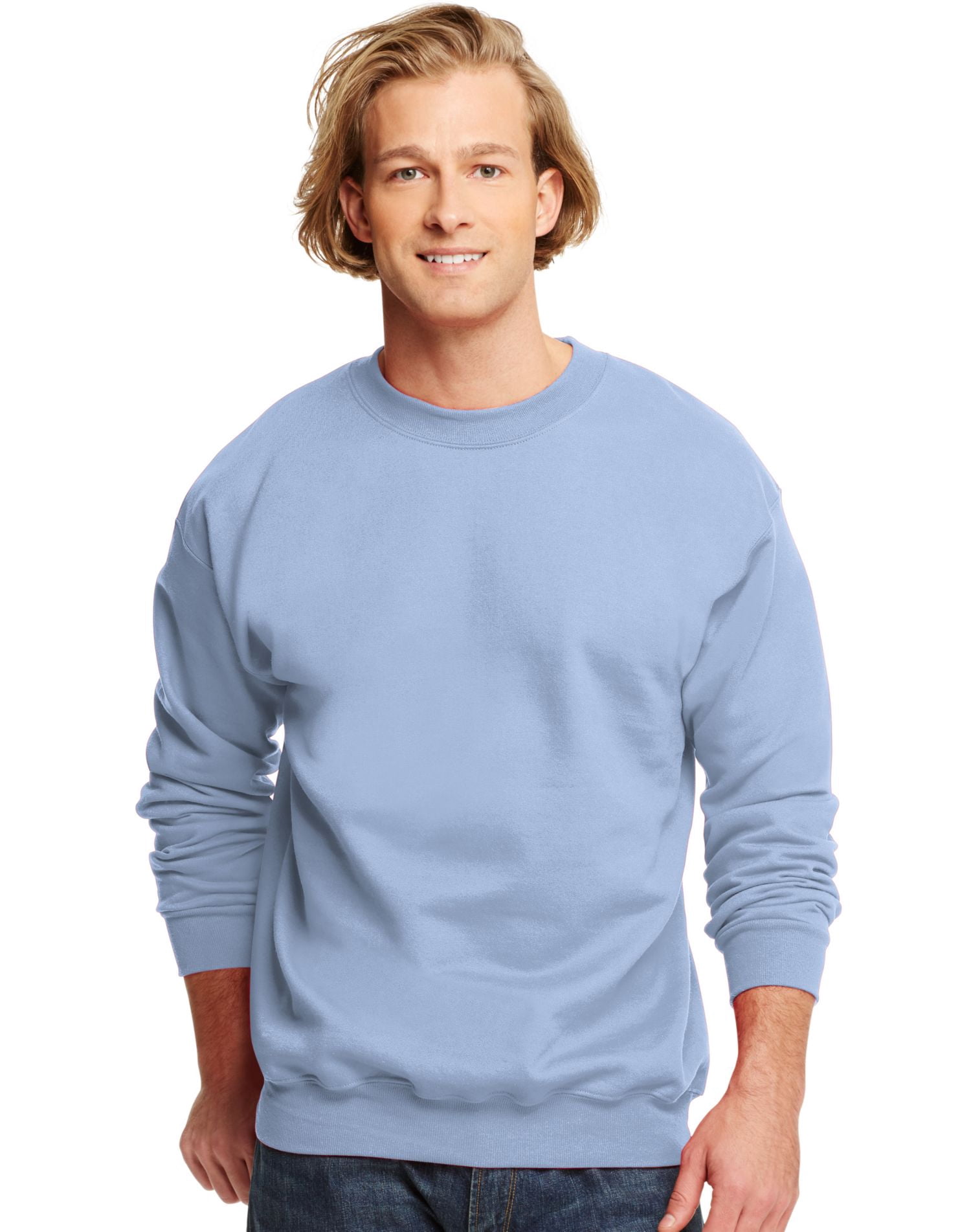 Hanes Ultimate Cotton Adult Crewneck Sweatshirt, XL, Light Blue