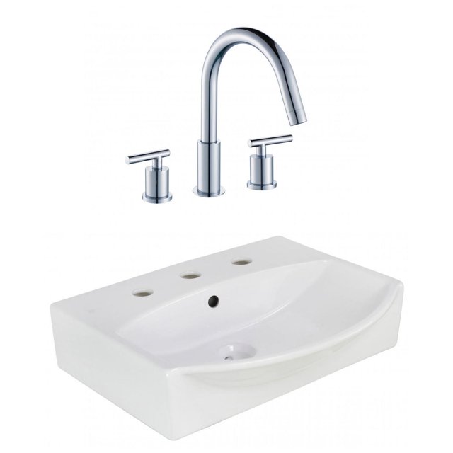 Imaginations Américaines 19.5-po. W Vessel Set Blanc