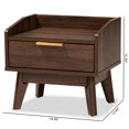 thumbnail image 4 of Allora Mid-Century 1-Drawer Wood Nightstand in Walnut Brown, 4 of 9