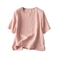 thumbnail image 1 of Yuyuzo Hauts pour Femmes T-Shirts à Manches Courtes Col Ras du Cou Décontractés Confortables Blouses Tuniques Amples, 1 of 7