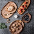 thumbnail image 4 of Wooden  Pastry Serving Plate Rectangle Food Dish Dried Fruit Tray Tableware, 4 of 10