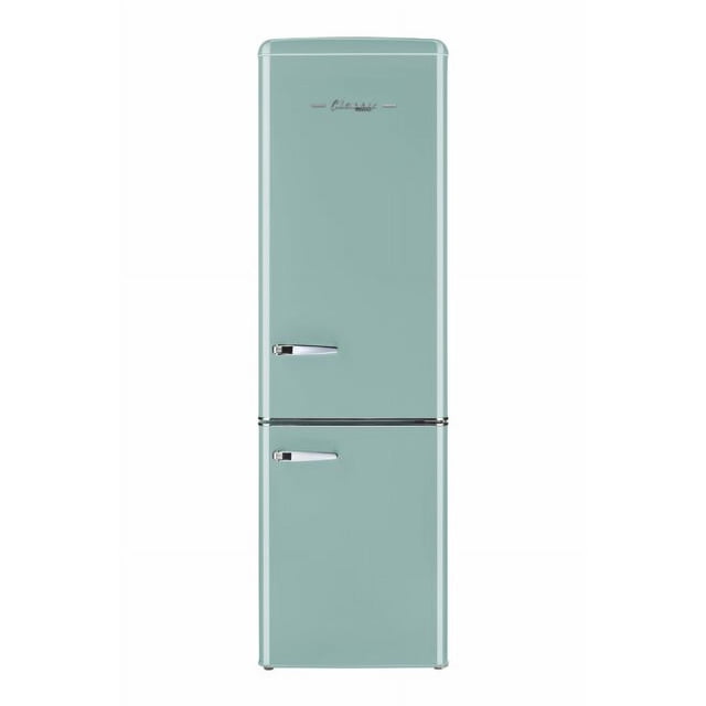 Classic Retro 9 cu. ft. Electric Bottom Freezer Refrigerator with Wine Rack in Ocean Mist Turquoise