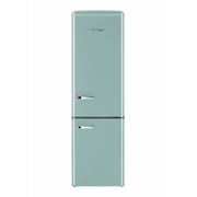 Classic Retro 9 cu. ft. Electric Bottom Freezer Refrigerator with Wine Rack in Ocean Mist Turquoise