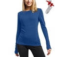 thumbnail image 2 of Yuyuzo Chandails à Manches Longues pour Femmes, Couche de Base Thermique Légère, T-Shirts à Col Rond, Hauts Chauds et Confortables avec Chaussettes, 2 of 7