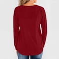thumbnail image 4 of Timegard Womens Tops Long Sleeve Notched V-Neck Button Comfy Tee Fall Casual Loose Shirts Tops Blouse, 4 of 4