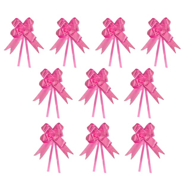 Unatoiry 10 Pieces Bow Pull Decor Festive Packing Lightweight Hand-Pulled Flower Wedding Birthday Christmas Holiday Accessory Rose/Pink 1Set