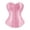 Pinks, variant on Corset Tops for Women, Women's Sleeveless Bustier Corset Tops, Plus Size Satin Shapewear Waist Cinchers, Solid Waist Corsets Trainer Hook and Eye Closure Overbust Bustiers Black