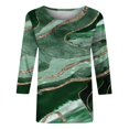 thumbnail image 4 of XZNGL Hauts à Manches 3/4 pour Femmes Mode pour Femmes T-Shirt Ample Imprimé Blouse à Manches 3/4 Col Rond Hauts Décontractés T-Shirts en Coton Femmes T-Shirts pour Femmes Mode T-Shirts à Manches 3/4 pour Femmes, 4 of 4