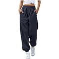 thumbnail image 1 of Timegard Sweatpants for Women Joggers Elastic Waist Drawstring Fall Winter Casual Comfy Pants with Pockets, 1 of 6