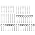 thumbnail image 1 of Mainstays Swirl 48 Piece Stainless Steel Flatware and Organizer Tray Set, Silver, Service for 8, 1 of 7