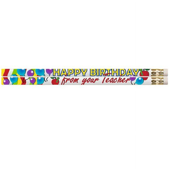Musgrave Pencil MUS2267D-12 Joyeux Anniversaire de Votre Professeur Douzaine de Crayons de Motivation Amusants - 12 Dazon