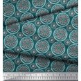 thumbnail image 3 of Soimoi Moss Georgette Fabric Floral Block Printed Craft Fabric by The Yard 42 Inch Wide, 3 of 3
