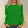 thumbnail image 2 of Timegard Womens Tops Long Sleeve Round Neck Solid Color Basic Tee Fall Casual Comfy Loose Tops Blouse, 2 of 5
