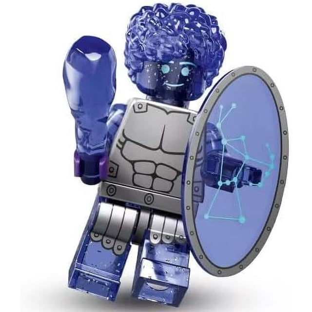 LEGO Minifigures Série 26 Orion 71046 figurine, une figurine de collection Ensachée Présentant un design Bleu Translucide avec un Bouclier à Thème Cosmique et une Arme Assortie. Partie de la collection LEGO Série 26, Elle Est compatible avec d'Autres Ensembles LEGO et Idéale pour les Collectionneurs.