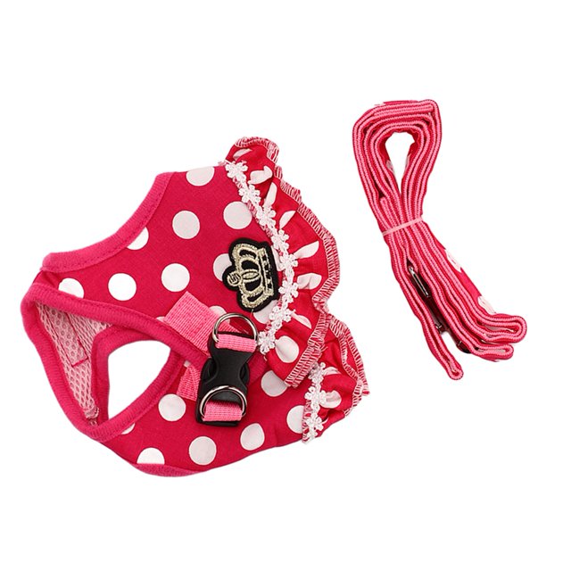 Dog Harness And Set Dog Harness Leash Escape Dog Harness Leash Breathable Dots Design Puppy Garment Belt For Walking Training Dog Harness Leash Escape