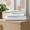 thumbnail image 2 of Color sense King Blanc Brossé Frais et Net Mélange de Coton Percale Ensemble de Draps 4 Pcs, 2 of 4