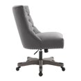thumbnail image 3 of Linon Dixie Chaise de Bureau Pivotante Capitonnée Rembourrée à Base en Bois Gris Délavé, 3 of 12
